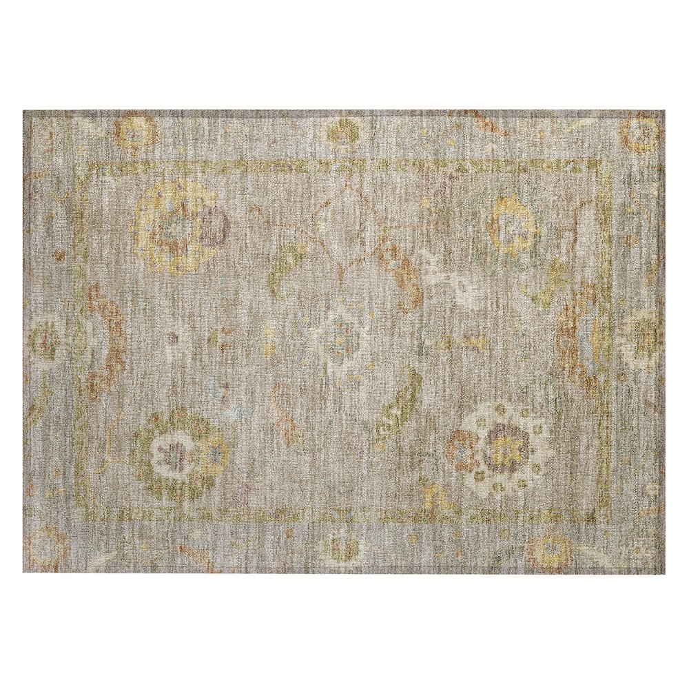 Machine Washable Indoor/Outdoor Chantille ACN2229 Brown 1'8" x 2'6" Rug. Picture 1