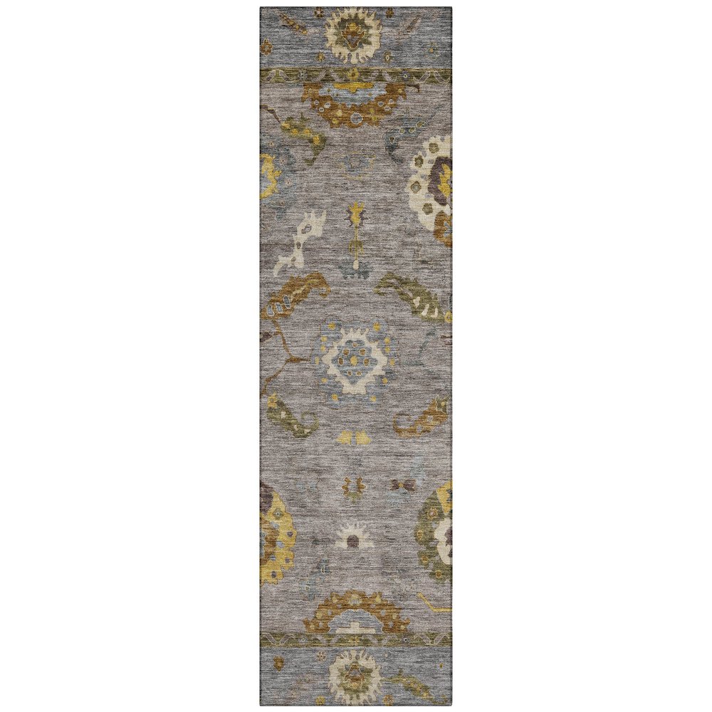 Machine Washable Indoor/Outdoor Chantille ACN2229 Gray 2'3" x 7'6" Runner Rug. Picture 1