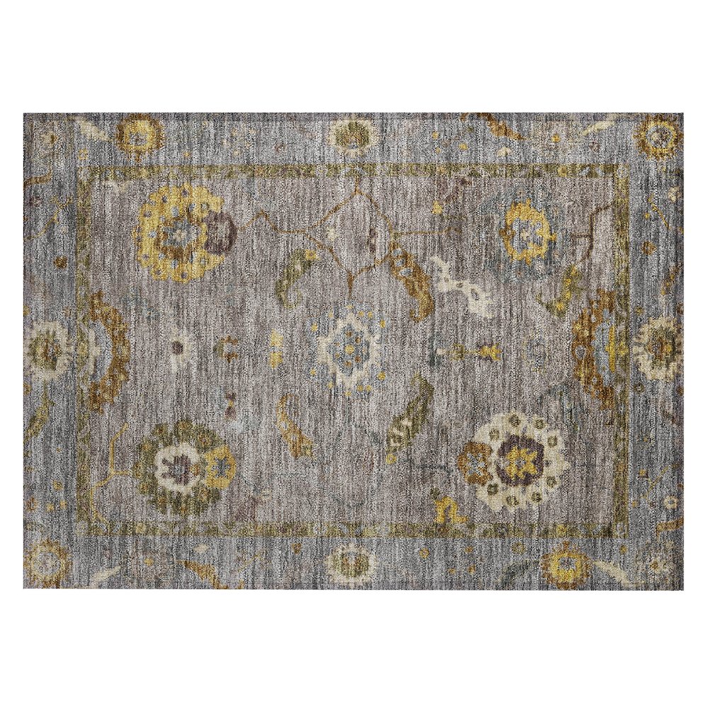 Machine Washable Indoor/Outdoor Chantille ACN2229 Gray 1'8" x 2'6" Rug. Picture 1