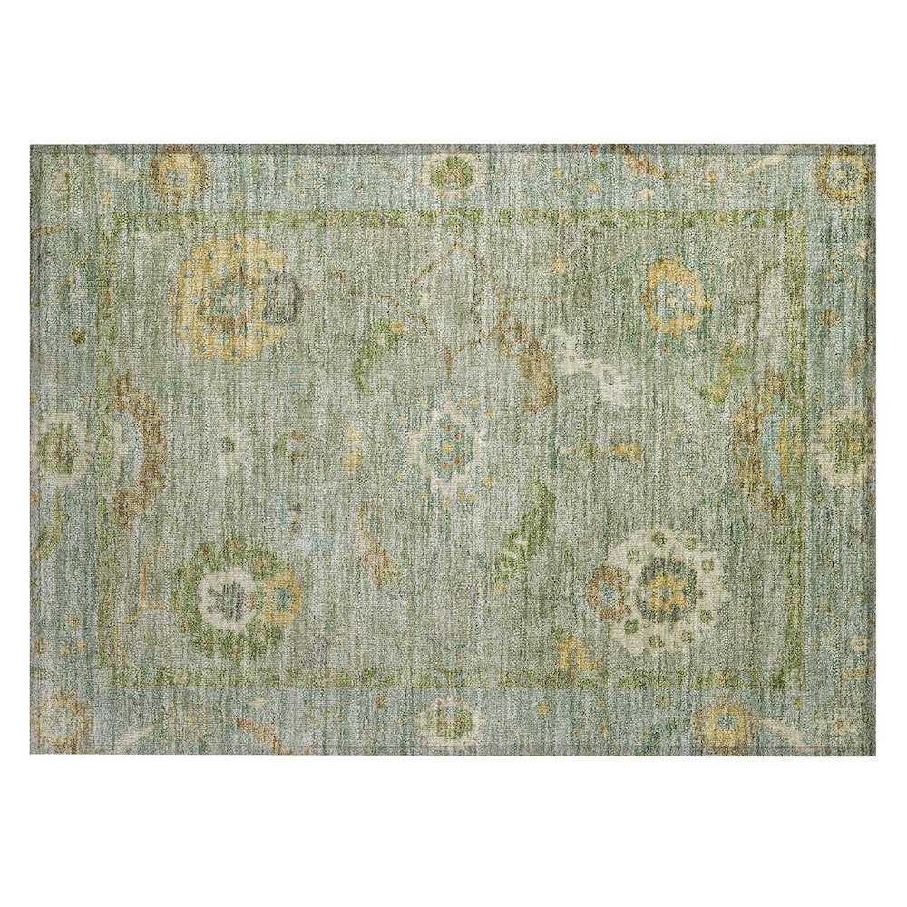 Machine Washable Indoor/Outdoor Chantille ACN2229 Green 1'8" x 2'6" Rug. Picture 1