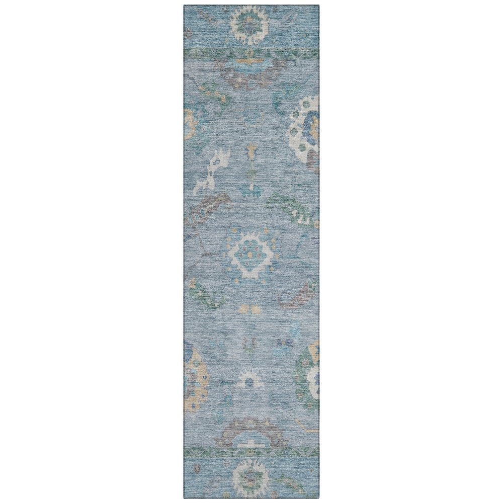Machine Washable Indoor/Outdoor Chantille ACN2229 Blue 2'3" x 7'6" Runner Rug. Picture 1