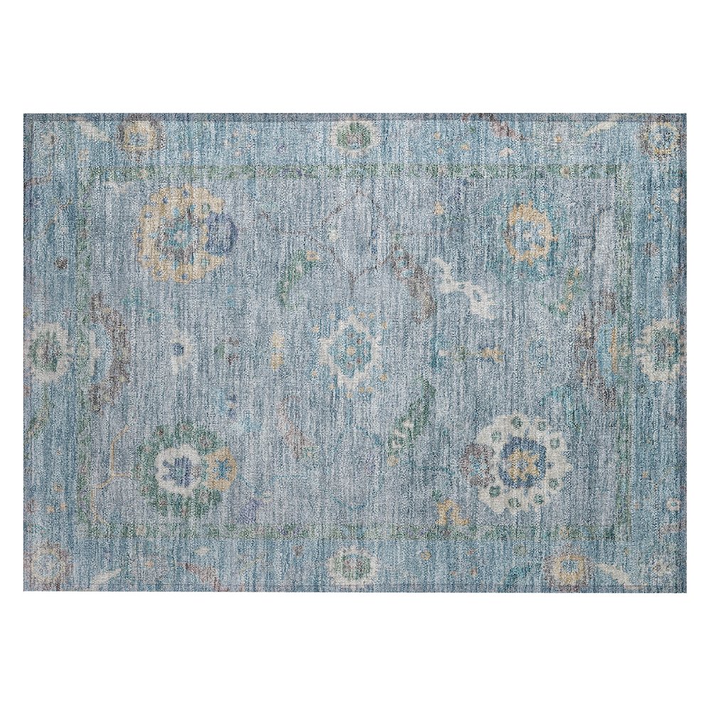 Machine Washable Indoor/Outdoor Chantille ACN2229 Blue 1'8" x 2'6" Rug. Picture 1