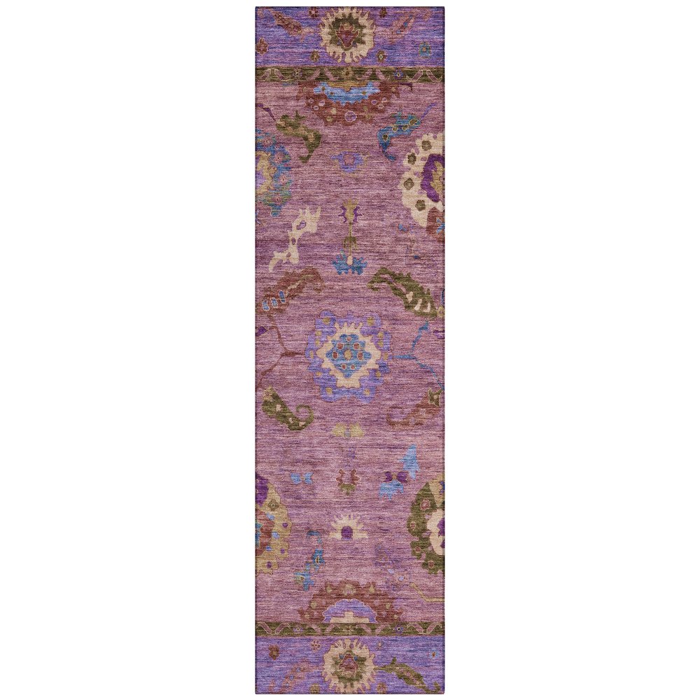 Machine Washable Indoor/Outdoor Chantille ACN2230 Pink 2'3" x 7'6" Runner Rug. Picture 1