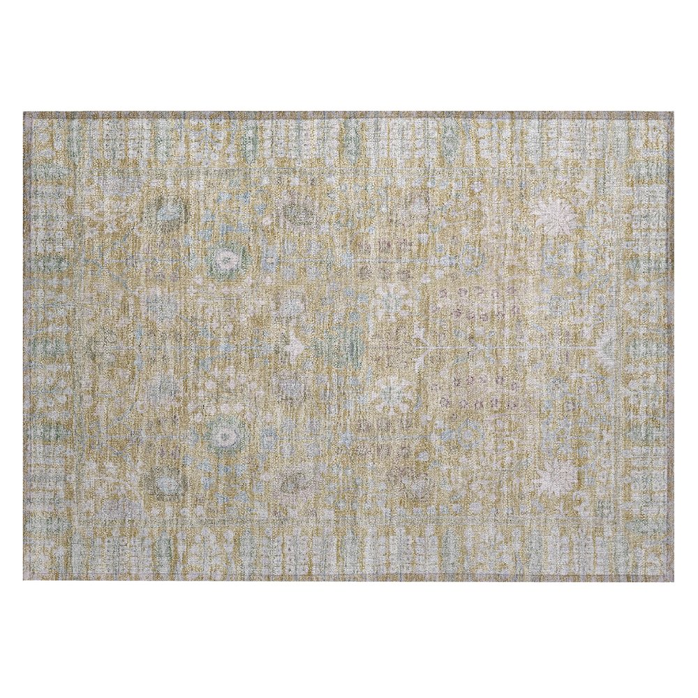 Machine Washable Indoor/Outdoor Chantille ACN2231 Brown 1'8" x 2'6" Rug. Picture 1