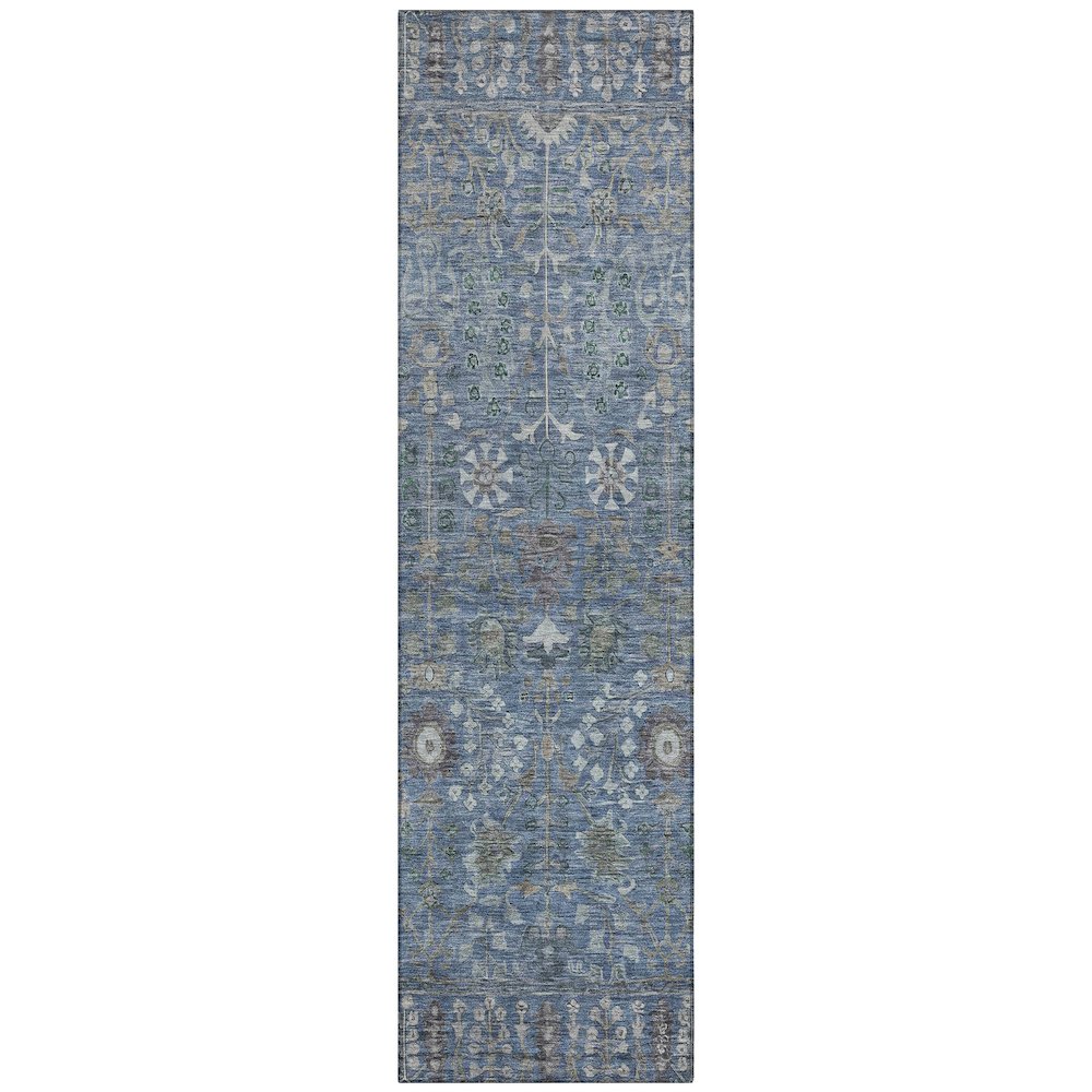 Machine Washable Indoor/Outdoor Chantille ACN2231 Blue 2'3" x 7'6" Runner Rug. Picture 1
