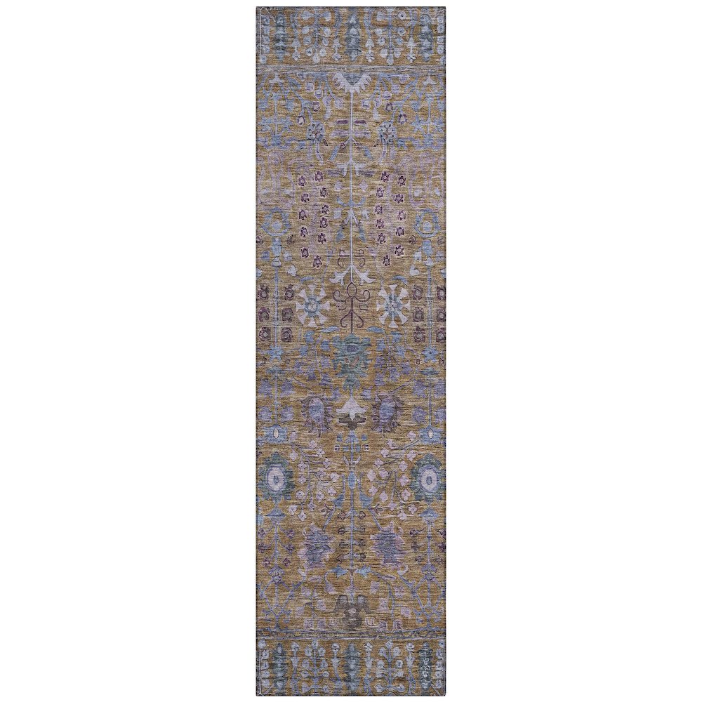 Machine Washable Indoor/Outdoor Chantille ACN2231 Brown 2'3" x 7'6" Runner Rug. Picture 1