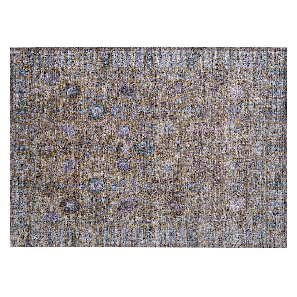 Machine Washable Indoor/Outdoor Chantille ACN2231 Brown 1'8" x 2'6" Rug. Picture 1