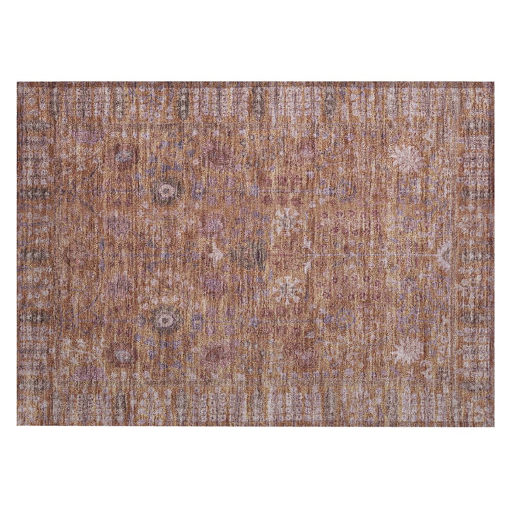Machine Washable Indoor/Outdoor Chantille ACN2231 Orange 1'8" x 2'6" Rug. Picture 1