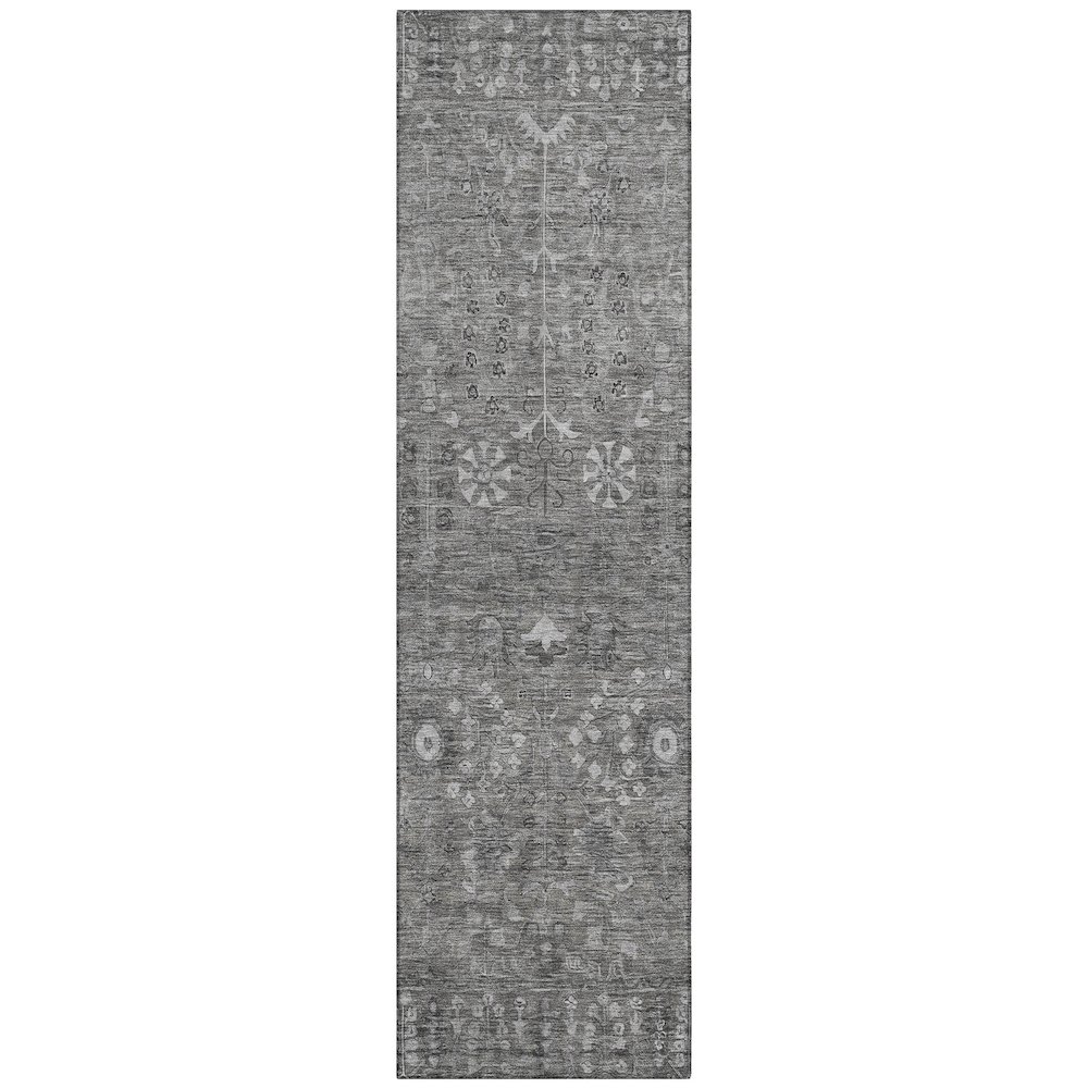 Machine Washable Indoor/Outdoor Chantille ACN2231 Gray 2'3" x 7'6" Runner Rug. Picture 1