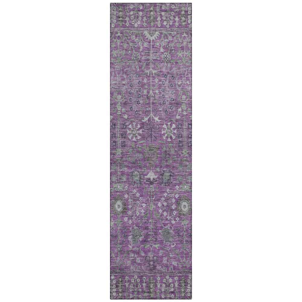 Machine Washable Indoor/Outdoor Chantille ACN2231 Purple 2'3" x 7'6" Runner Rug. Picture 1