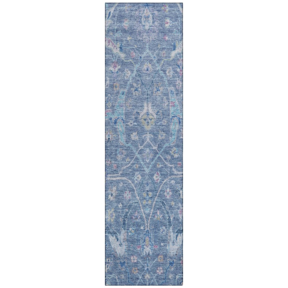 Machine Washable Indoor/Outdoor Chantille ACN2232 Blue 2'3" x 7'6" Runner Rug. Picture 1