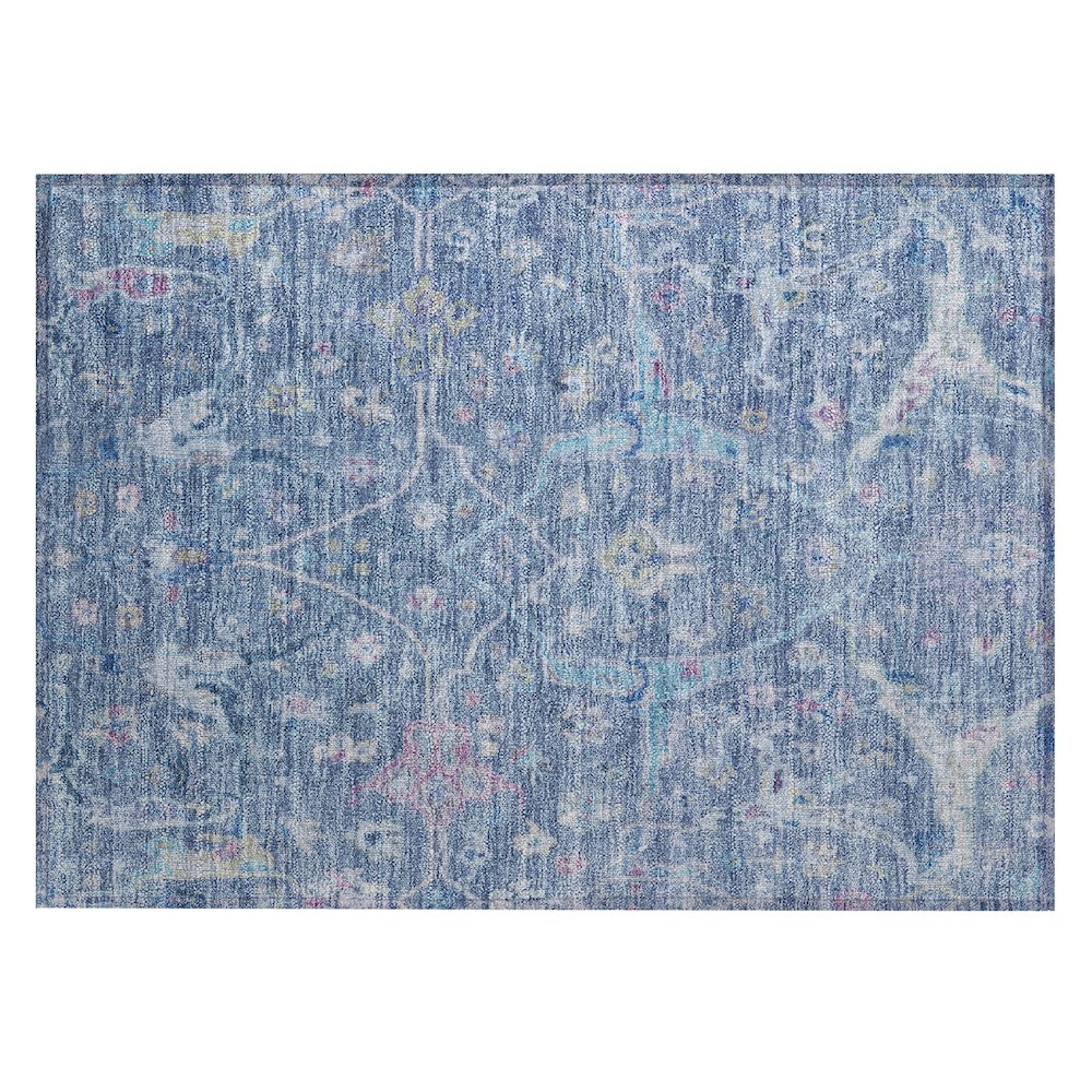 Machine Washable Indoor/Outdoor Chantille ACN2232 Blue 1'8" x 2'6" Rug. Picture 1
