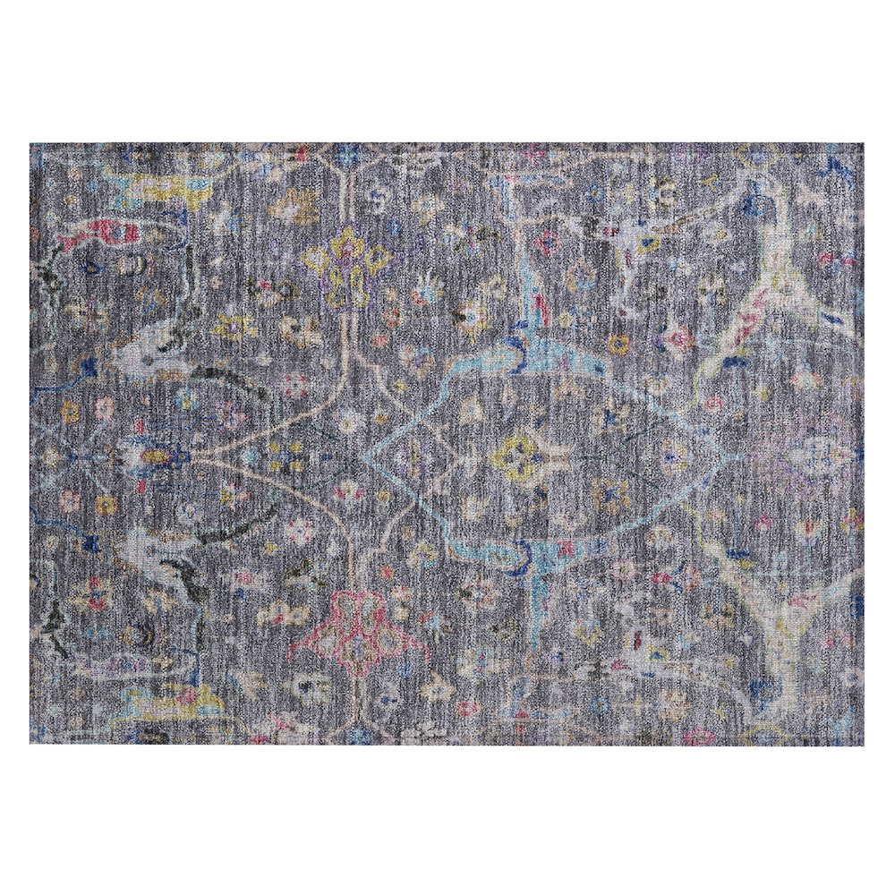 Machine Washable Indoor/Outdoor Chantille ACN2232 Gray 1'8" x 2'6" Rug. Picture 1