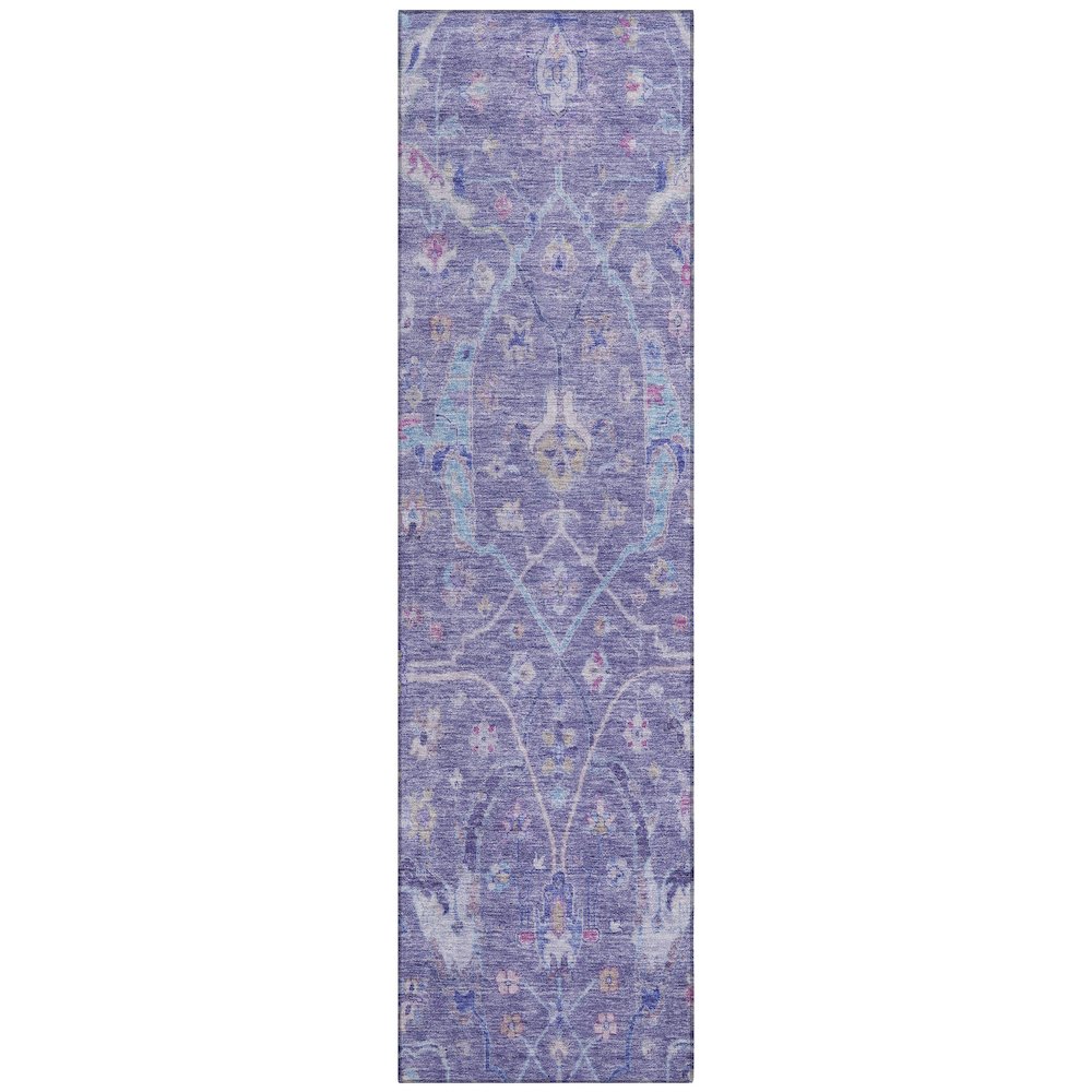 Machine Washable Indoor/Outdoor Chantille ACN2232 Purple 2'3" x 7'6" Runner Rug. Picture 1