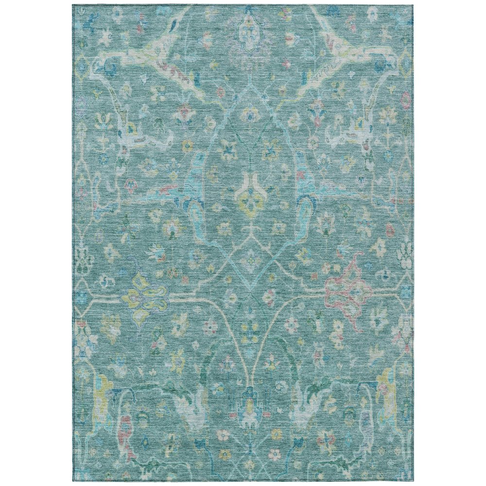 Machine Washable Indoor/Outdoor Chantille ACN2232 Teal 2'6" x 3'10" Rug. Picture 1
