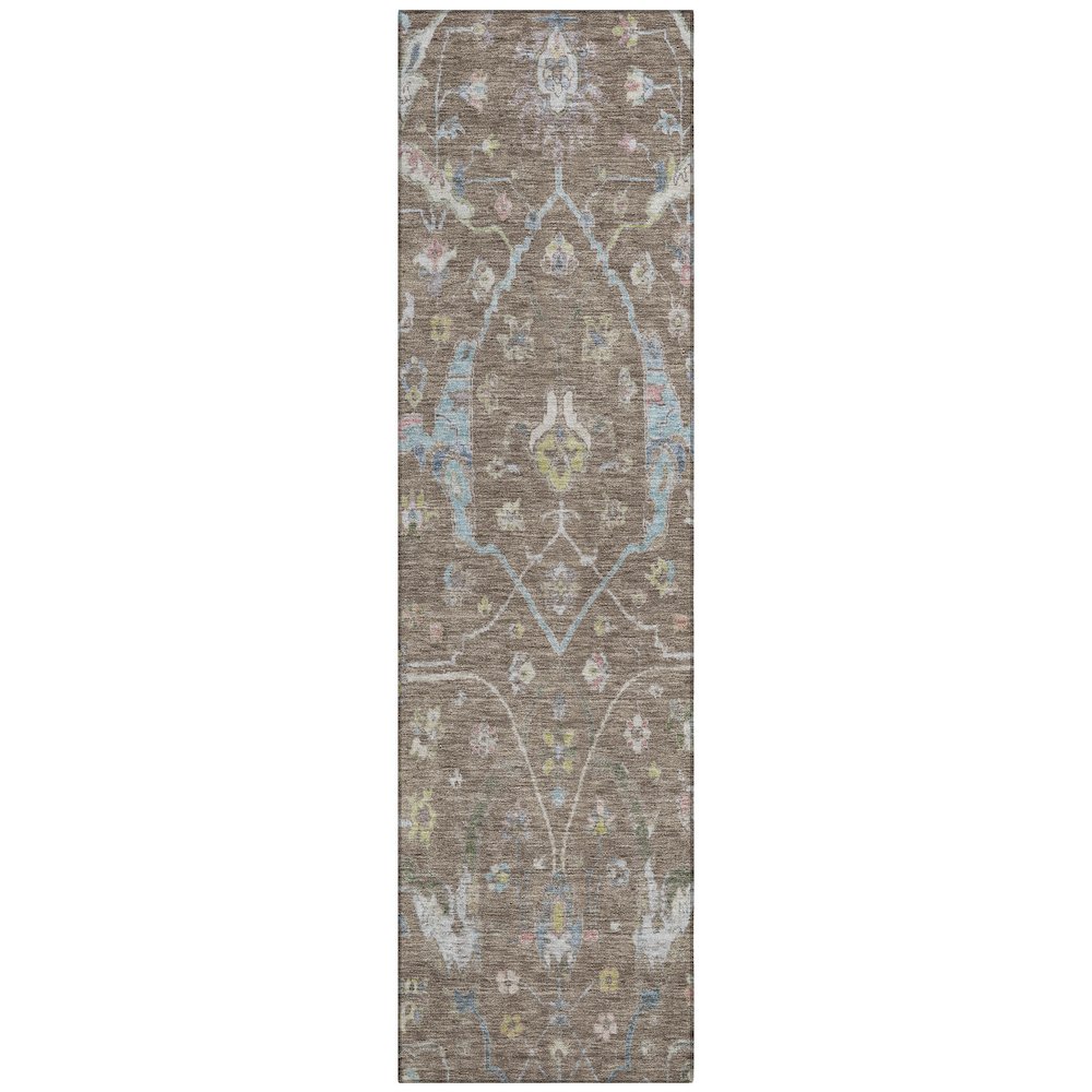 Machine Washable Indoor/Outdoor Chantille ACN2233 Brown 2'3" x 7'6" Runner Rug. Picture 1