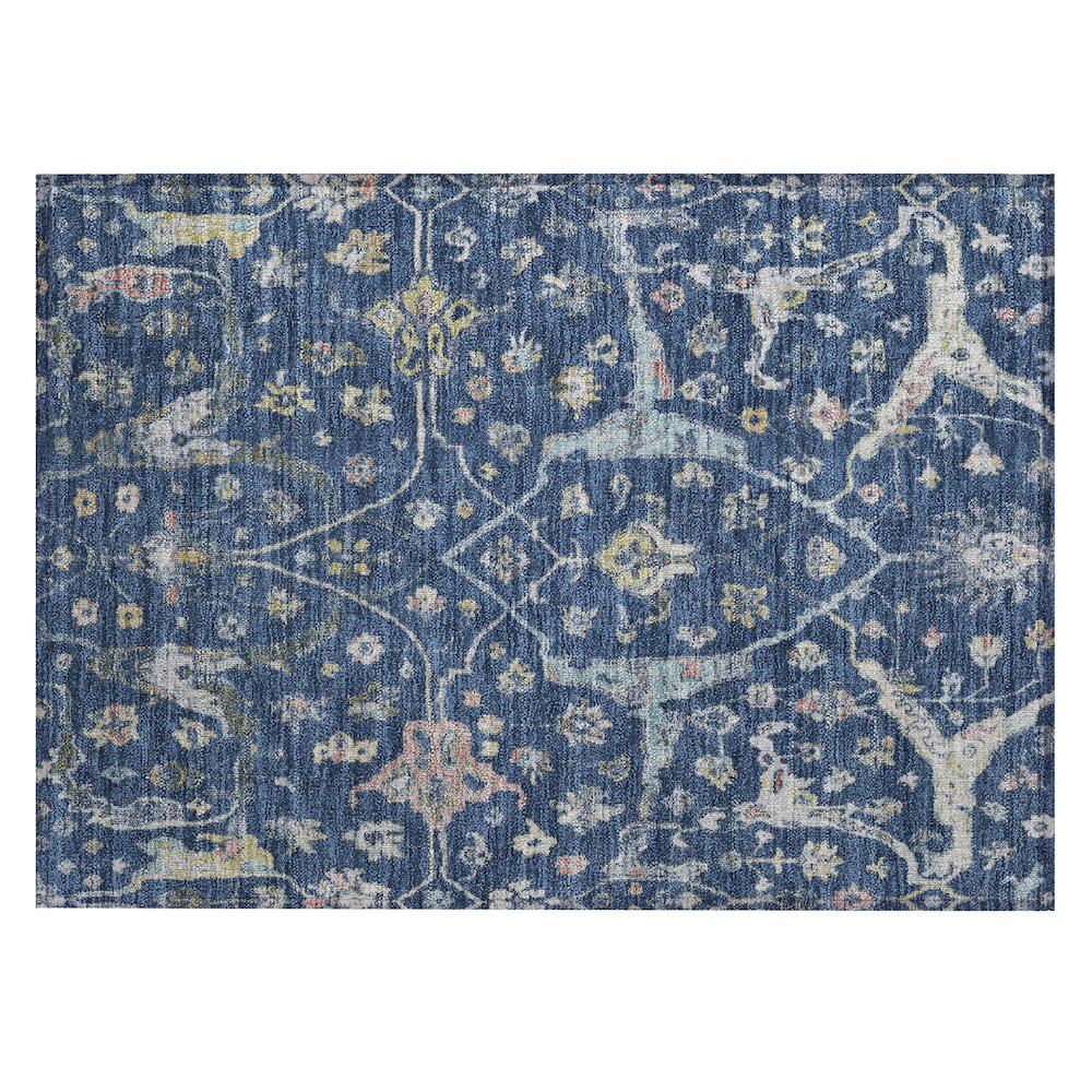 Machine Washable Indoor/Outdoor Chantille ACN2233 Blue 1'8" x 2'6" Rug. Picture 1