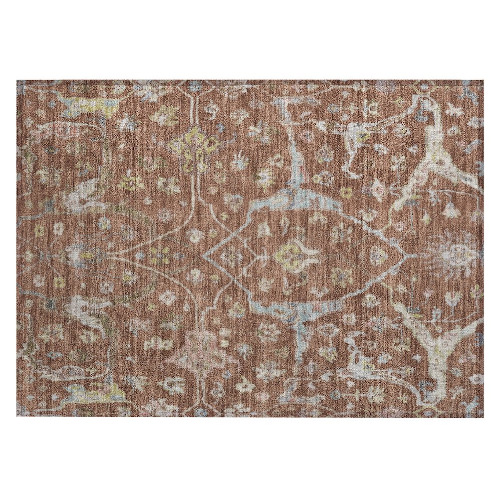 Machine Washable Indoor/Outdoor Chantille ACN2233 Orange 1'8" x 2'6" Rug. Picture 1