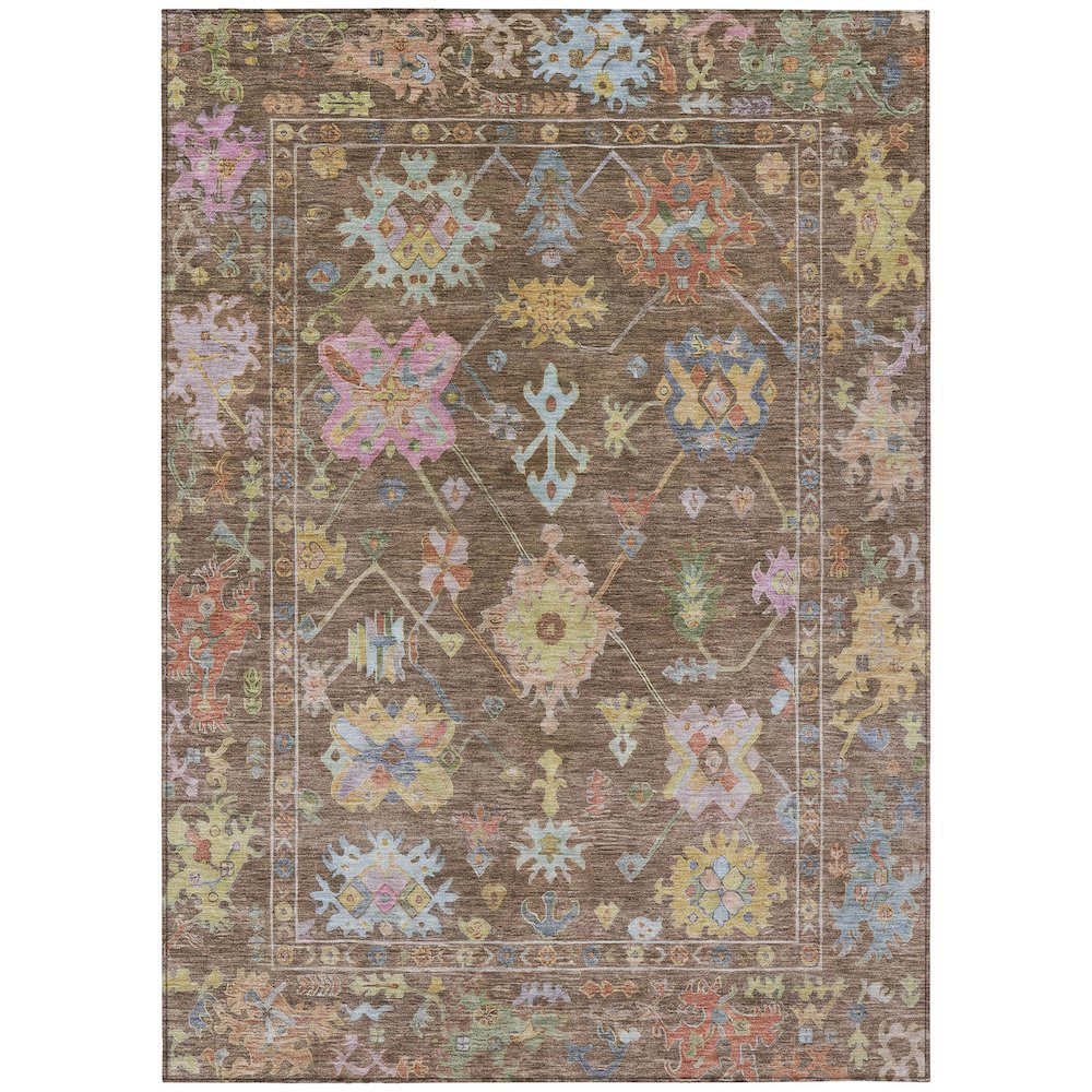 Machine Washable Indoor/Outdoor Chantille ACN2234 Brown 2'6" x 3'10" Rug. Picture 1