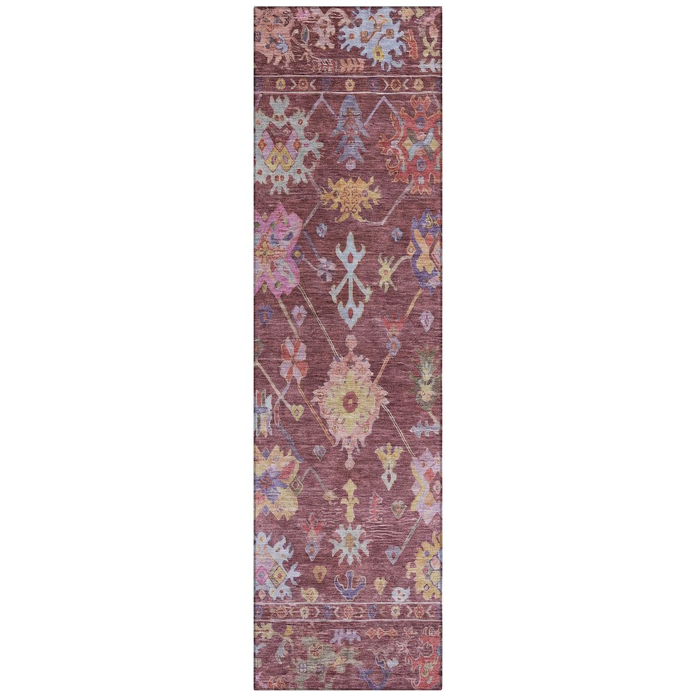 Machine Washable Indoor/Outdoor Chantille ACN2234 Red 2'3" x 7'6" Runner Rug. Picture 1