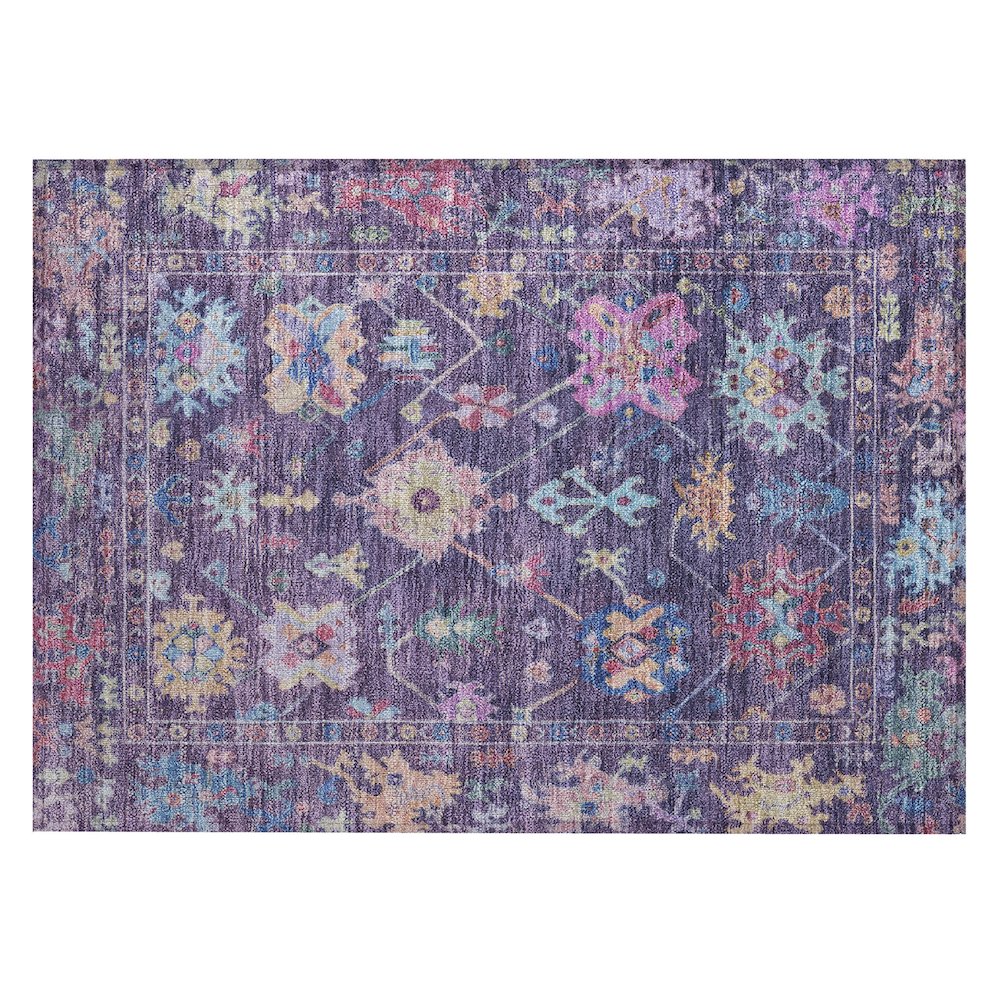 Machine Washable Indoor/Outdoor Chantille ACN2234 Purple 1'8" x 2'6" Rug. Picture 1
