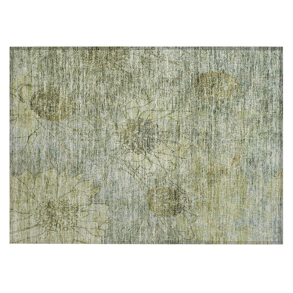 Machine Washable Indoor/Outdoor Chantille ACN2235 Green 1'8" x 2'6" Rug. Picture 1