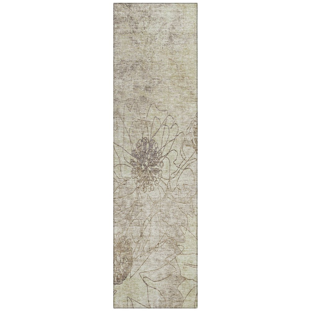 Machine Washable Indoor/Outdoor Chantille ACN2235 Brown 2'3" x 7'6" Runner Rug. Picture 1