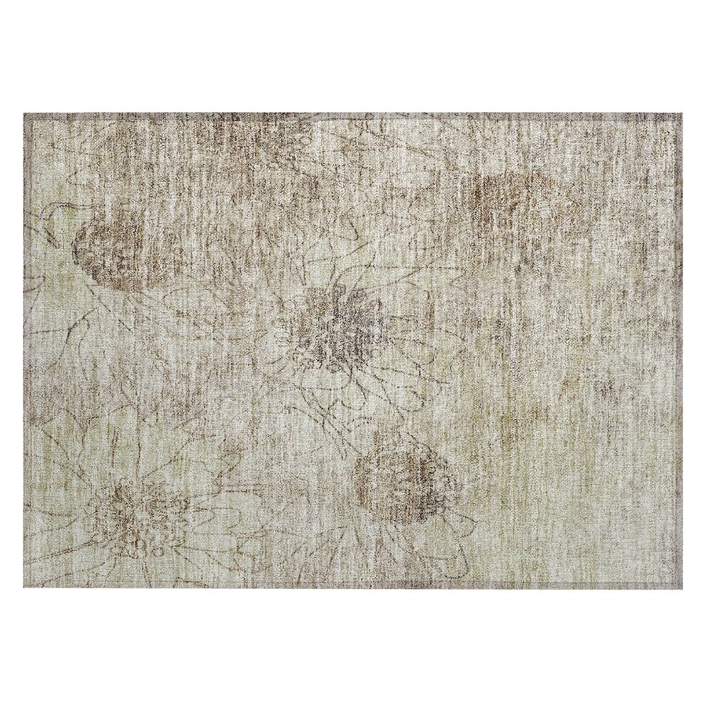 Machine Washable Indoor/Outdoor Chantille ACN2235 Brown 1'8" x 2'6" Rug. Picture 1