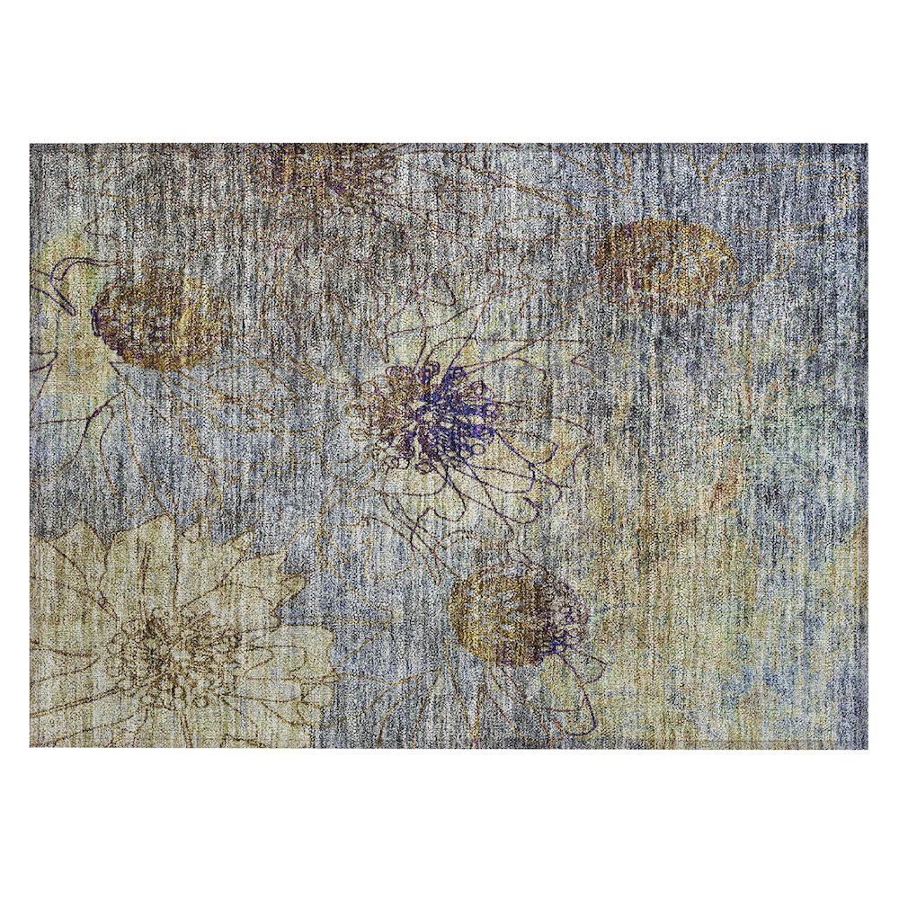 Machine Washable Indoor/Outdoor Chantille ACN2235 Blue 1'8" x 2'6" Rug. Picture 1