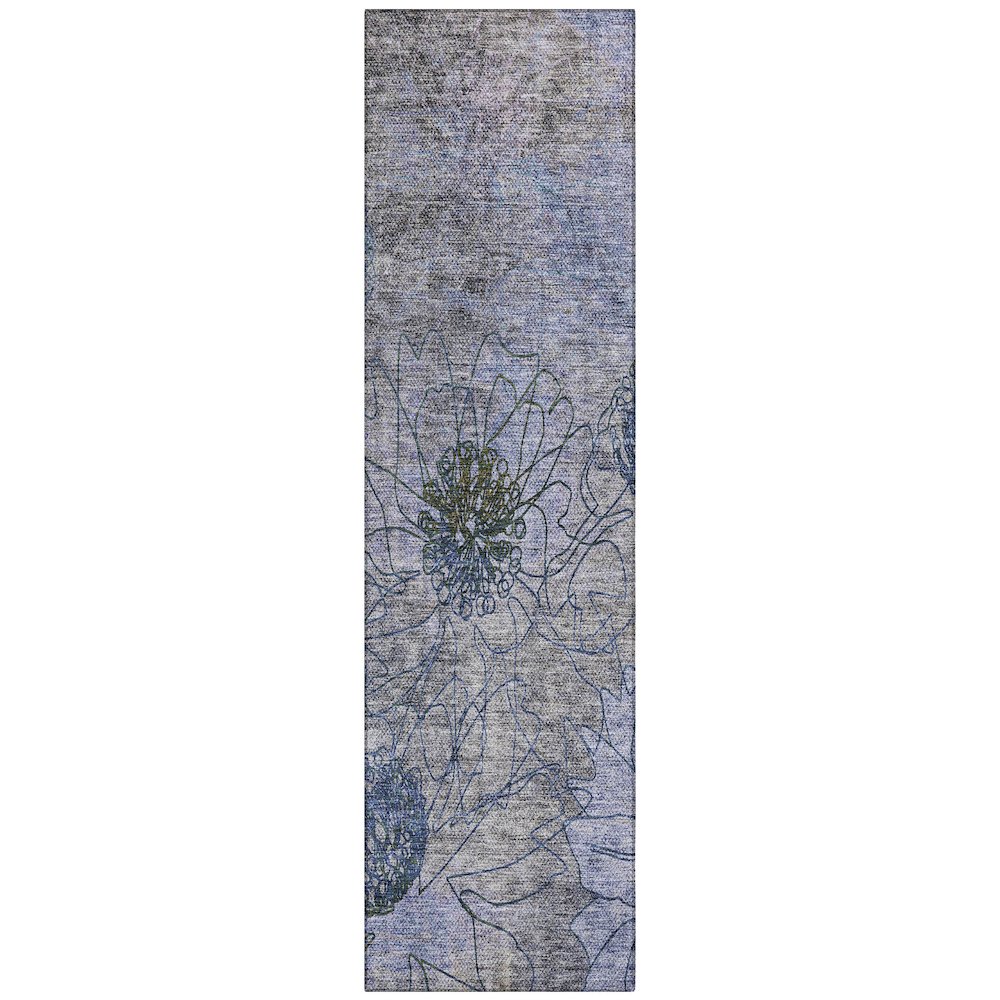 Machine Washable Indoor/Outdoor Chantille ACN2235 Gray 2'3" x 7'6" Runner Rug. Picture 1