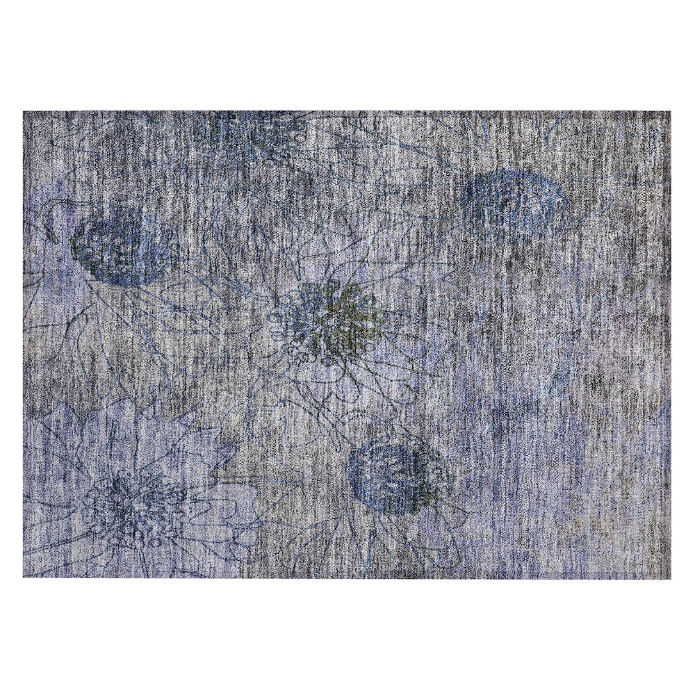 Machine Washable Indoor/Outdoor Chantille ACN2235 Gray 1'8" x 2'6" Rug. Picture 1