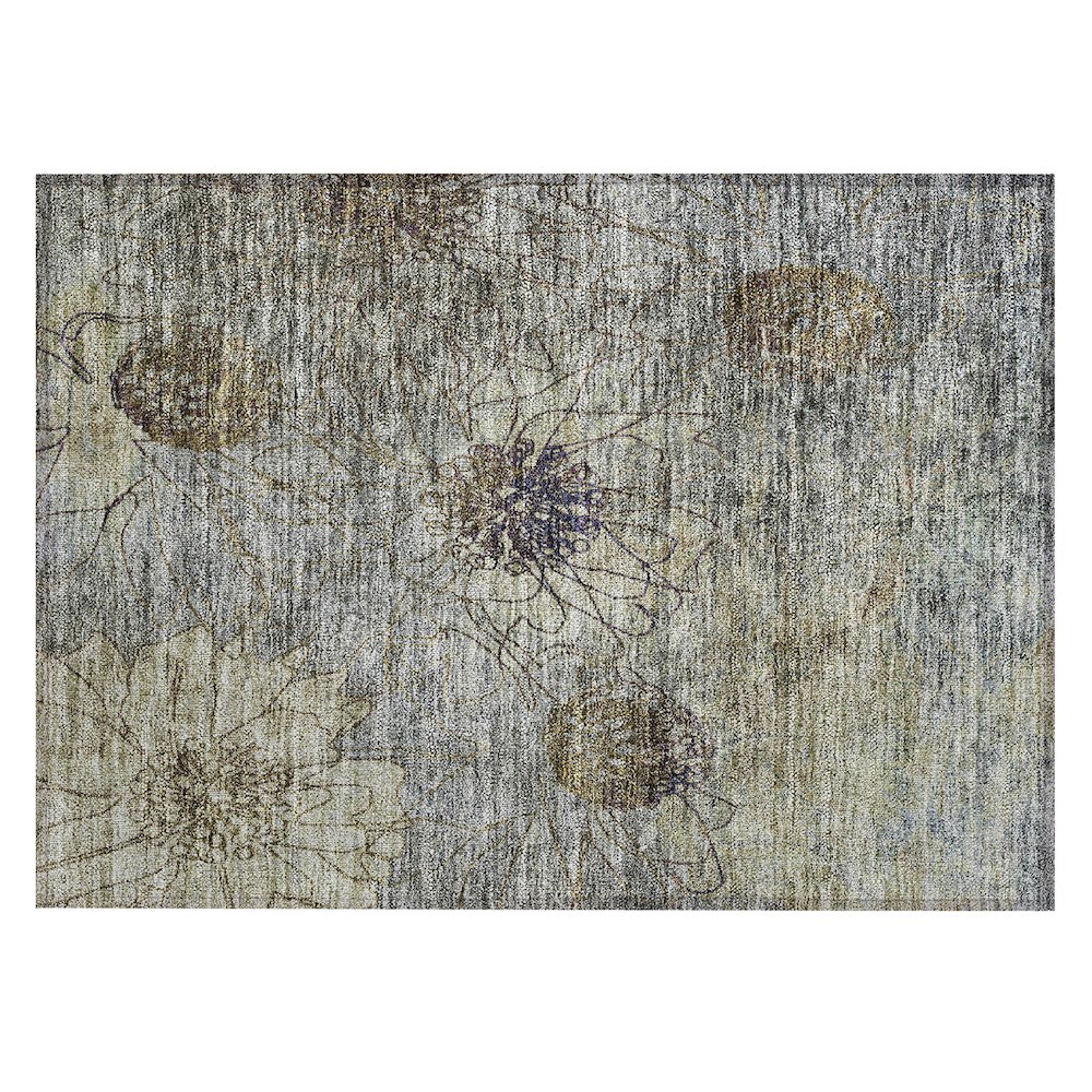 Machine Washable Indoor/Outdoor Chantille ACN2235 Gray 1'8" x 2'6" Rug. Picture 1