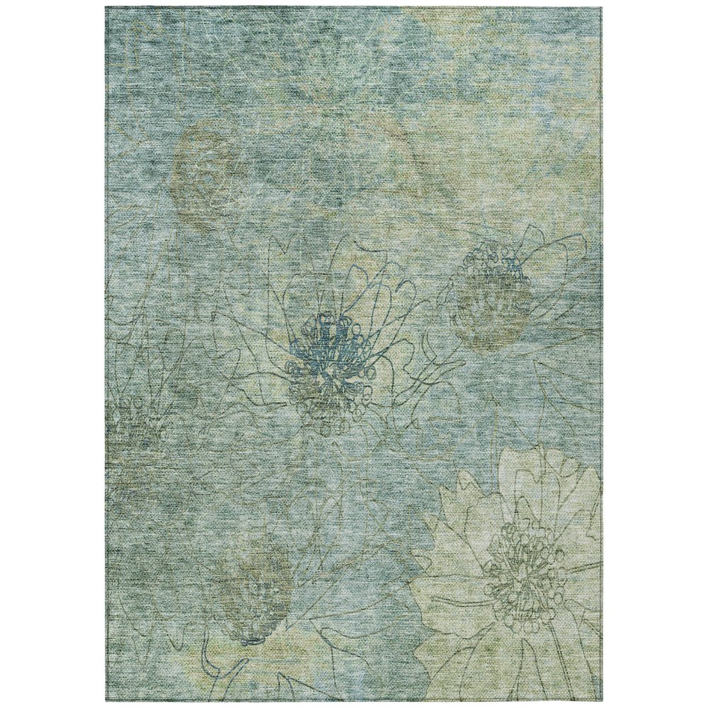 Machine Washable Indoor/Outdoor Chantille ACN2235 Blue 2'6" x 3'10" Rug. Picture 1