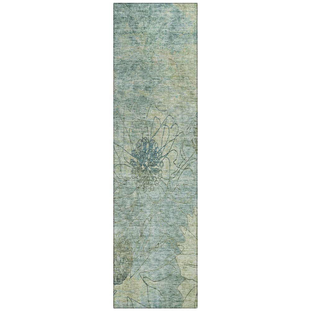 Machine Washable Indoor/Outdoor Chantille ACN2235 Blue 2'3" x 7'6" Runner Rug. Picture 1