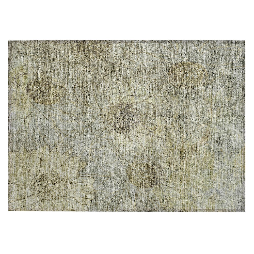 Machine Washable Indoor/Outdoor Chantille ACN2235 Brown 1'8" x 2'6" Rug. Picture 1