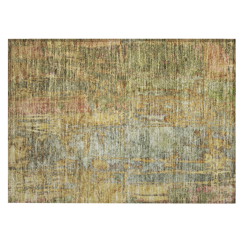 Machine Washable Indoor/Outdoor Chantille ACN2236 Green 1'8" x 2'6" Rug. Picture 1