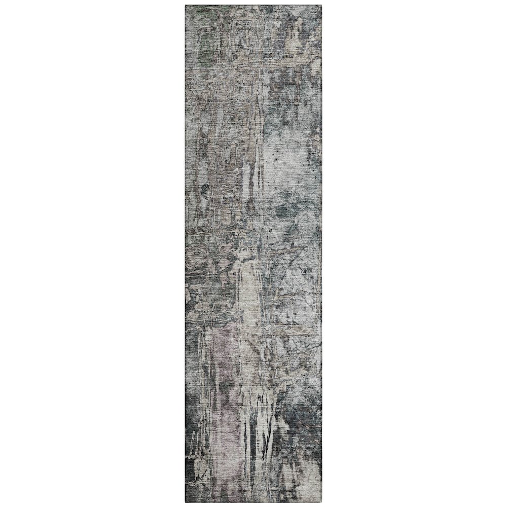 Machine Washable Indoor/Outdoor Chantille ACN2236 Gray 2'3" x 7'6" Runner Rug. Picture 1