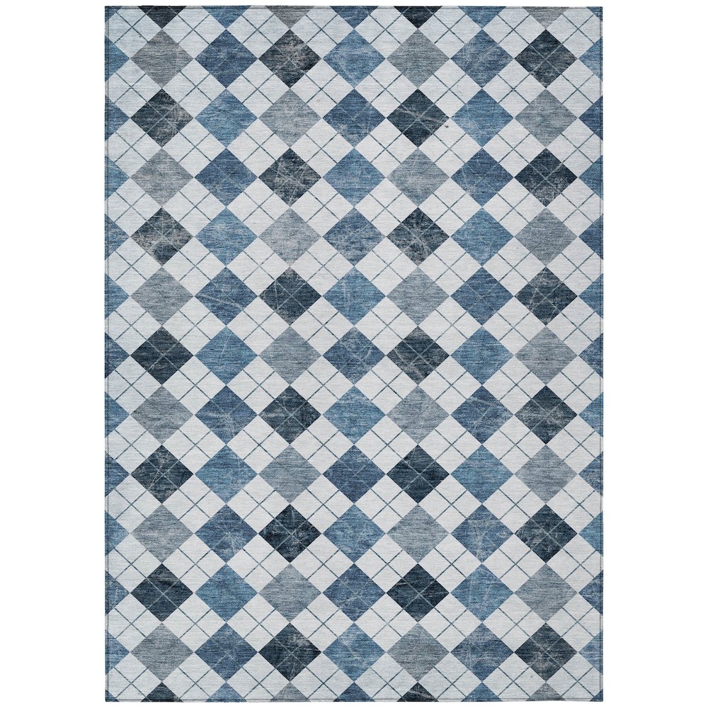 Machine Washable Indoor/Outdoor Chantille ACN2237 Blue 2'6" x 3'10" Rug. Picture 1