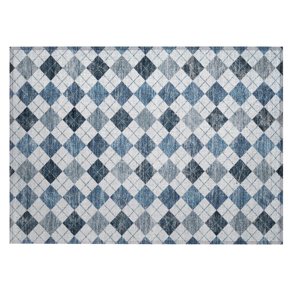 Machine Washable Indoor/Outdoor Chantille ACN2237 Blue 1'8" x 2'6" Rug. Picture 1