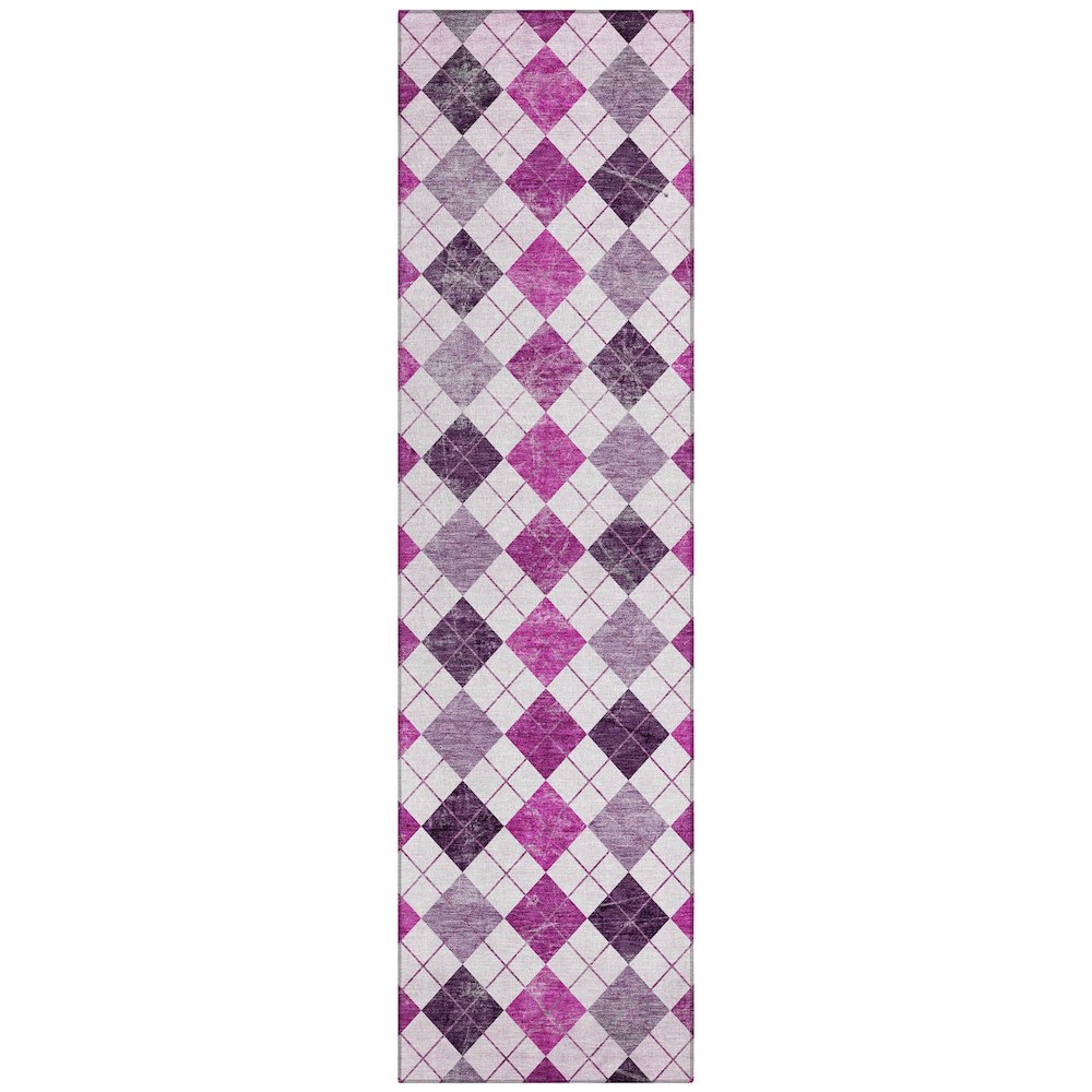 Machine Washable Indoor/Outdoor Chantille ACN2237 Pink 2'3" x 7'6" Runner Rug. Picture 1