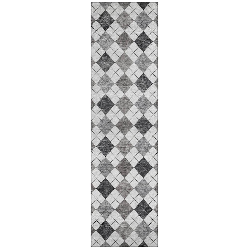 Machine Washable Indoor/Outdoor Chantille ACN2237 Gray 2'3" x 7'6" Runner Rug. Picture 1