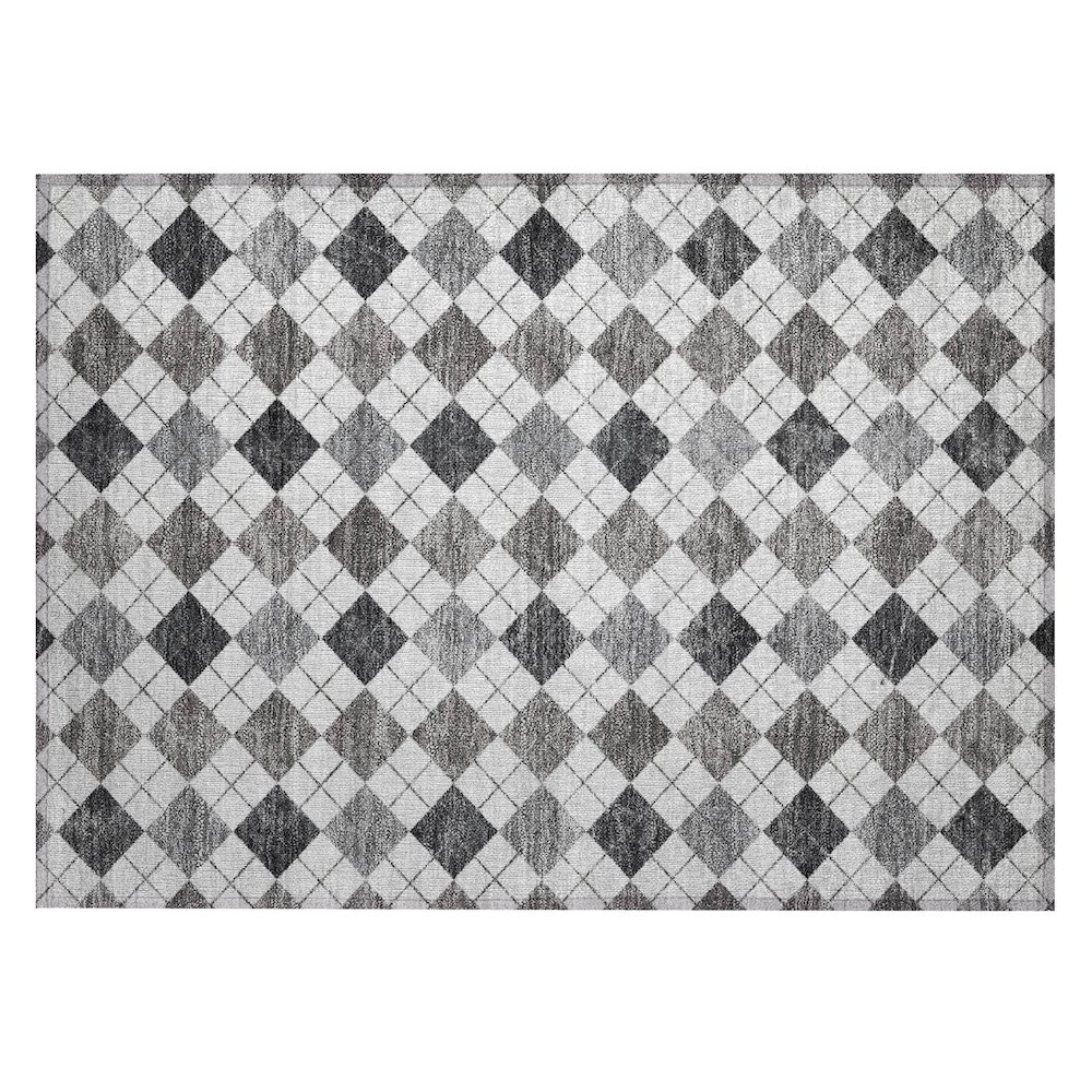 Machine Washable Indoor/Outdoor Chantille ACN2237 Gray 1'8" x 2'6" Rug. Picture 1