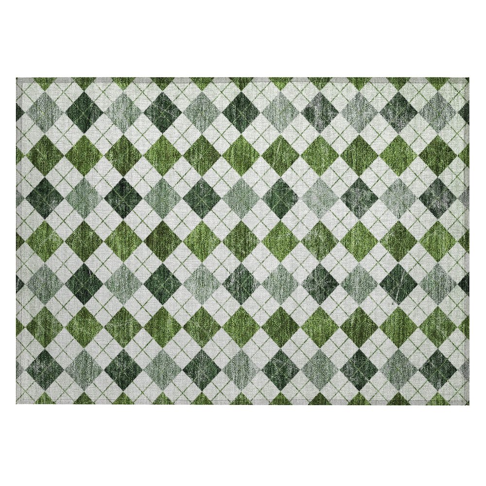 Machine Washable Indoor/Outdoor Chantille ACN2237 Green 1'8" x 2'6" Rug. Picture 1