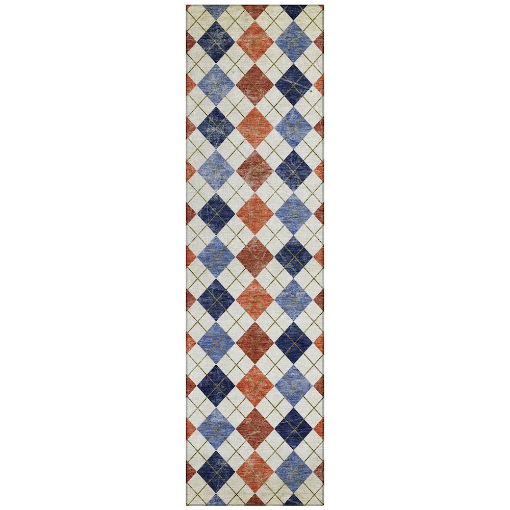 Machine Washable Indoor/Outdoor Chantille ACN2237 Orange 2'3" x 7'6" Runner Rug. Picture 1