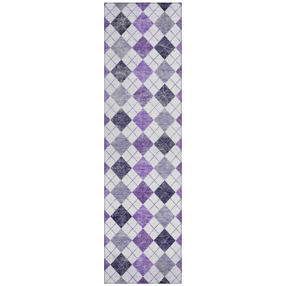 Machine Washable Indoor/Outdoor Chantille ACN2237 Purple 2'3" x 7'6" Runner Rug. Picture 1