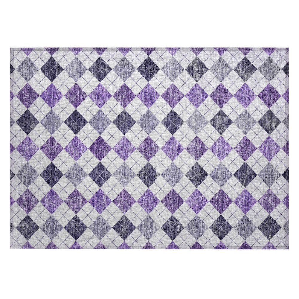 Machine Washable Indoor/Outdoor Chantille ACN2237 Purple 1'8" x 2'6" Rug. Picture 1
