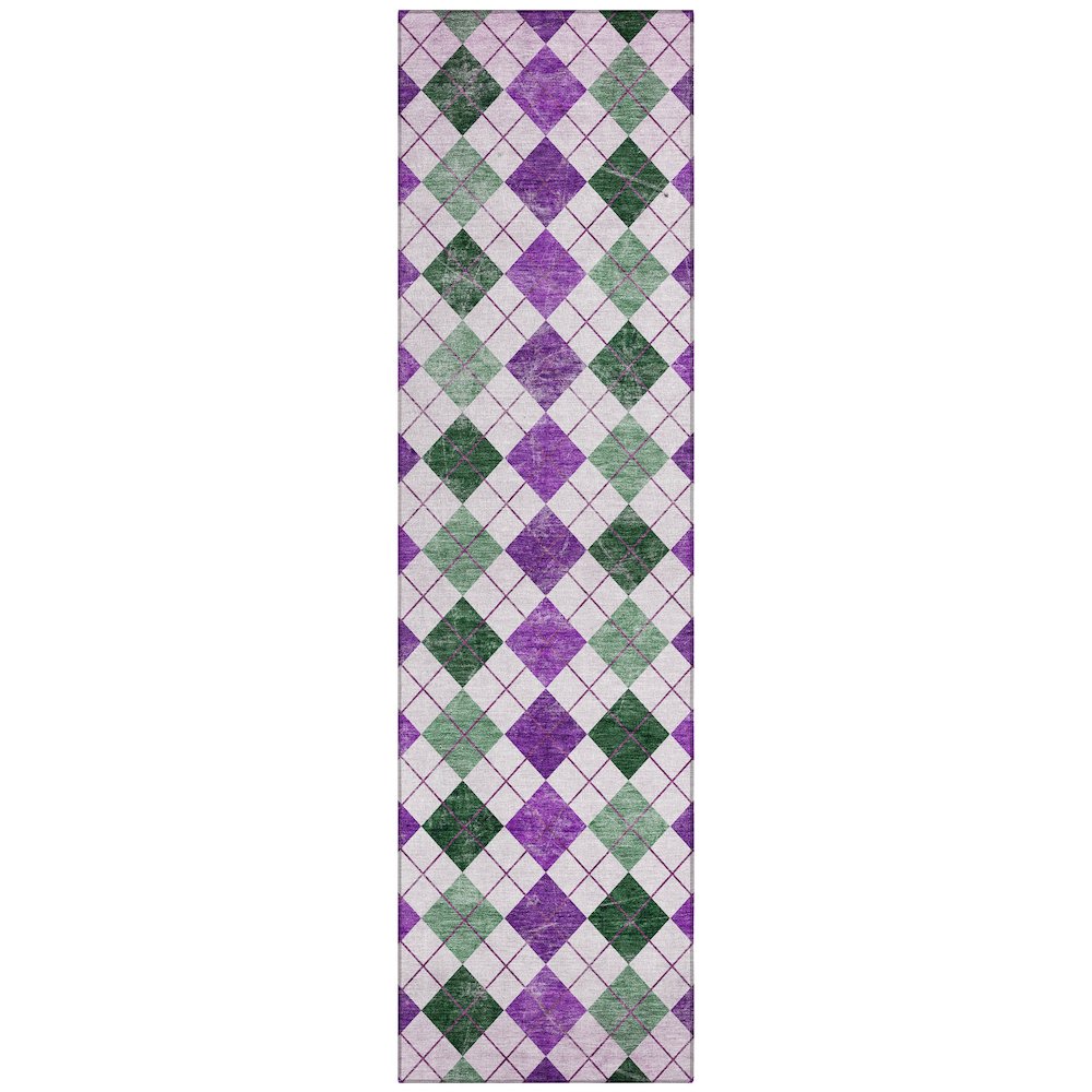 Machine Washable Indoor/Outdoor Chantille ACN2237 Purple 2'3" x 7'6" Runner Rug. Picture 1