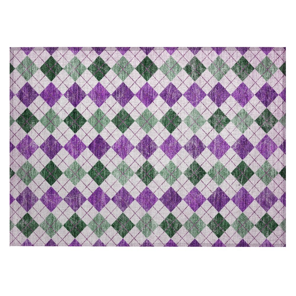 Machine Washable Indoor/Outdoor Chantille ACN2237 Purple 1'8" x 2'6" Rug. Picture 1