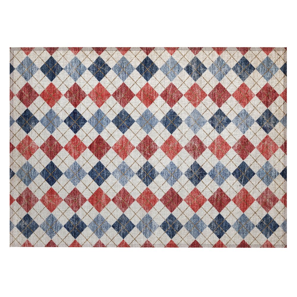 Machine Washable Indoor/Outdoor Chantille ACN2237 Red 1'8" x 2'6" Rug. Picture 1