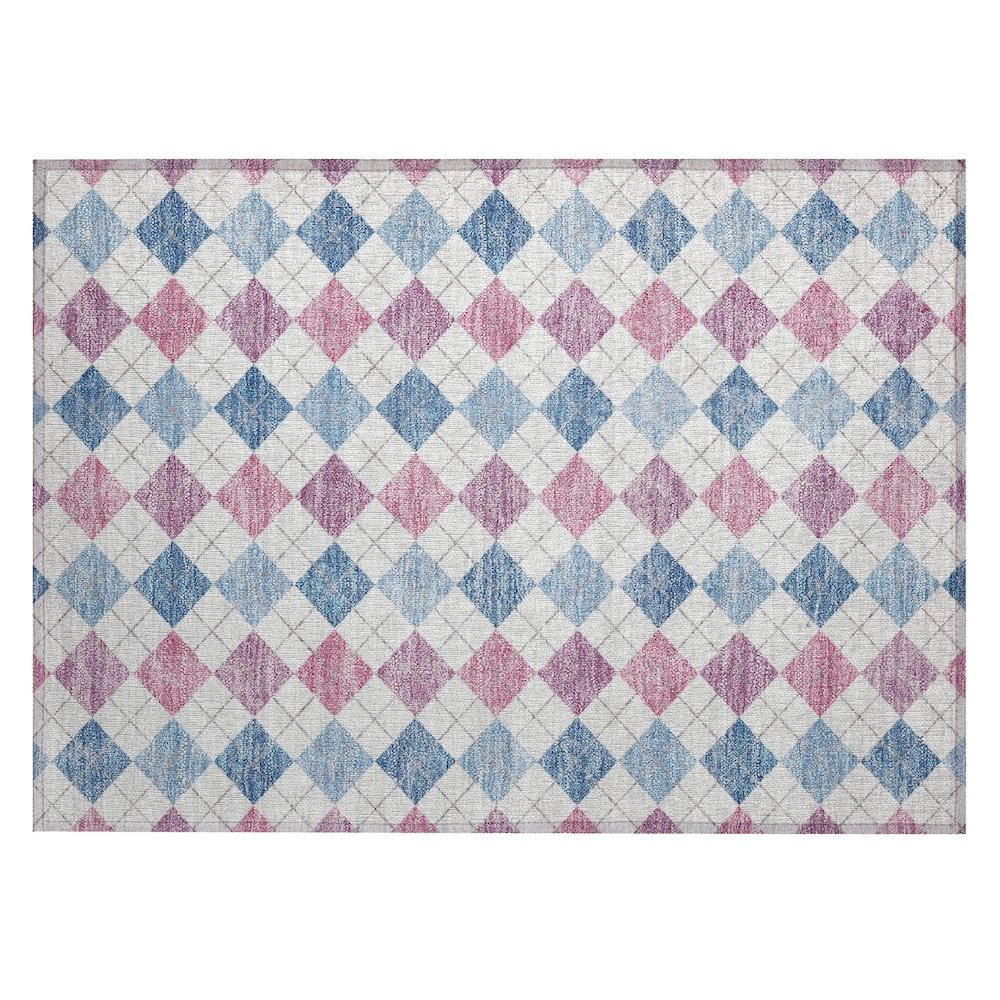 Machine Washable Indoor/Outdoor Chantille ACN2238 Blue 1'8" x 2'6" Rug. Picture 1